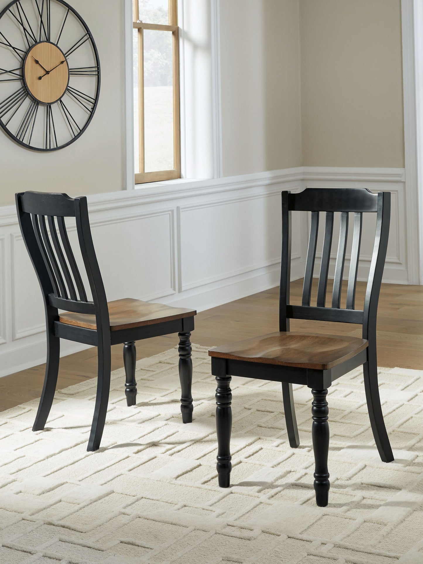 Clorazi - Dining Room Side Chair (Set of 2) - Black / Brown - Fraser Furniture & Mattresses