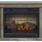 Wynnlow - TV Stand With Faux Firebrick Fireplace Insert - Gray