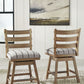 Ridgester - Upholstered Swivel Barstool (Set of 2) - Light Brown