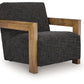 Dorney - Accent Chair - Charcoal / Brown - Fraser Furniture & Mattresses