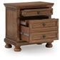 Zackaryn - Two Drawer Night Stand - Warm Brown