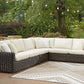 Kimora - Beige / Dark Brown - 4-Piece Outdoor Sectional
