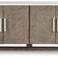 Loyaska - Grayish Brown / White - Extra Large TV Stand