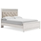 Altyra - White - Queen Panel Bed With Roll Slats