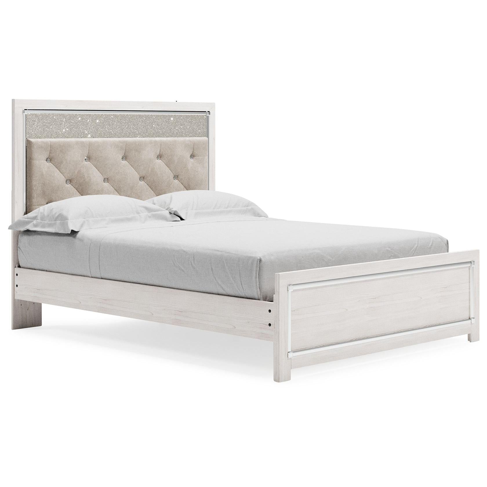 Altyra - White - Queen Panel Bed With Roll Slats