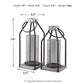 Diedrick - Lantern Set (Set of 2) - Gray / Black