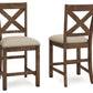 Moriville - Upholstered Barstool (Set of 2) - Beige - Fraser Furniture & Mattresses