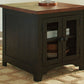 Valebeck - Rectangular End Table - Black / Brown