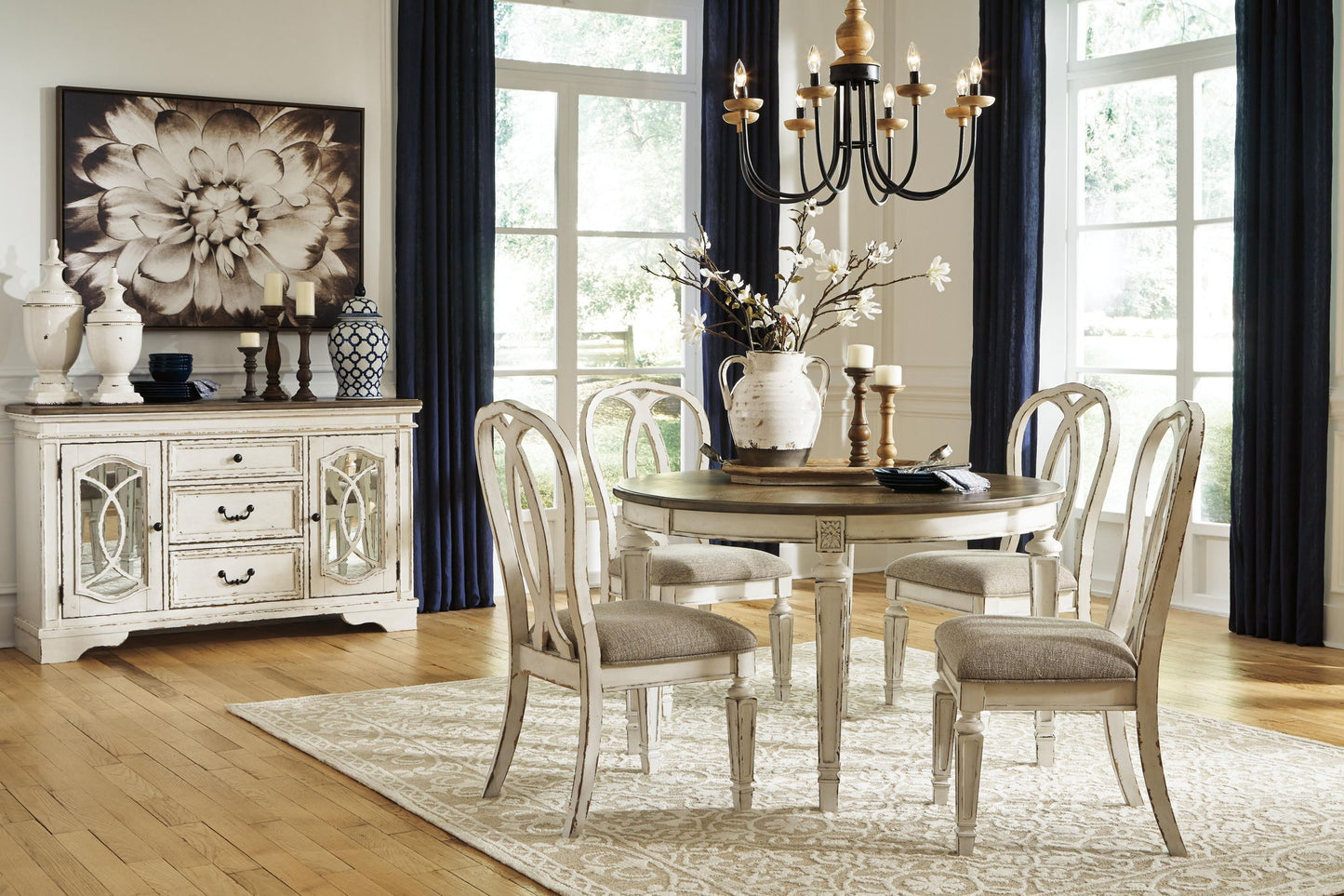 Realyn - Oval Dining Room Extension Table - Chipped White - Fraser Furniture & Mattresses