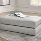 Amiata - Glacier - Oversized Accent Ottoman - Leather Match