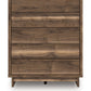Chirason - Brown - Five Drawer Wide Chest