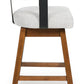 Ralene - Medium Brown - Upholstered Swivel Barstool (Set of 2)