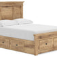 Makidern - Panel Storage Bed With 2 Under Bed Storage Units