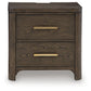 Radkin - Two Drawer Night Stand - Burnished Brown