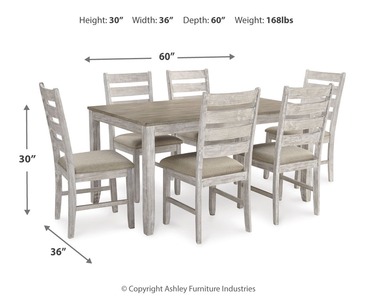 Skempton - Dining Room Table Set (Set of 7) - White - Fraser Furniture & Mattresses