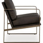 Bradett - Accent Chair - Dark Brown / Gold Finish