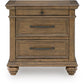 Karallin - Three Drawer Night Stand - Medium Brown