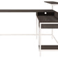 Dorrinson - White / Black / Gray - L-desk With Storage