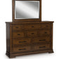 Taffenbrook - Medium Brown - Dresser And Mirror