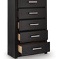 Shoralli - Five Drawer Chest - Black