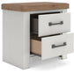 Savonport - Two Drawer Night Stand - White / Brown