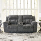 Frohn - Graphite - Dbl Reclining Loveseat With Console - Fabric