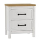 Kerisden - Two Drawer Night Stand - White / Brown