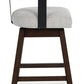 Haddigan - Dark Brown - Upholstered Swivel Barstool (Set of 2)
