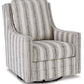 Kambria - Swivel Glider Accent Chair - Ivory / Black