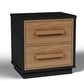Kozmour - Two Drawer Night Stand - Black / Brown