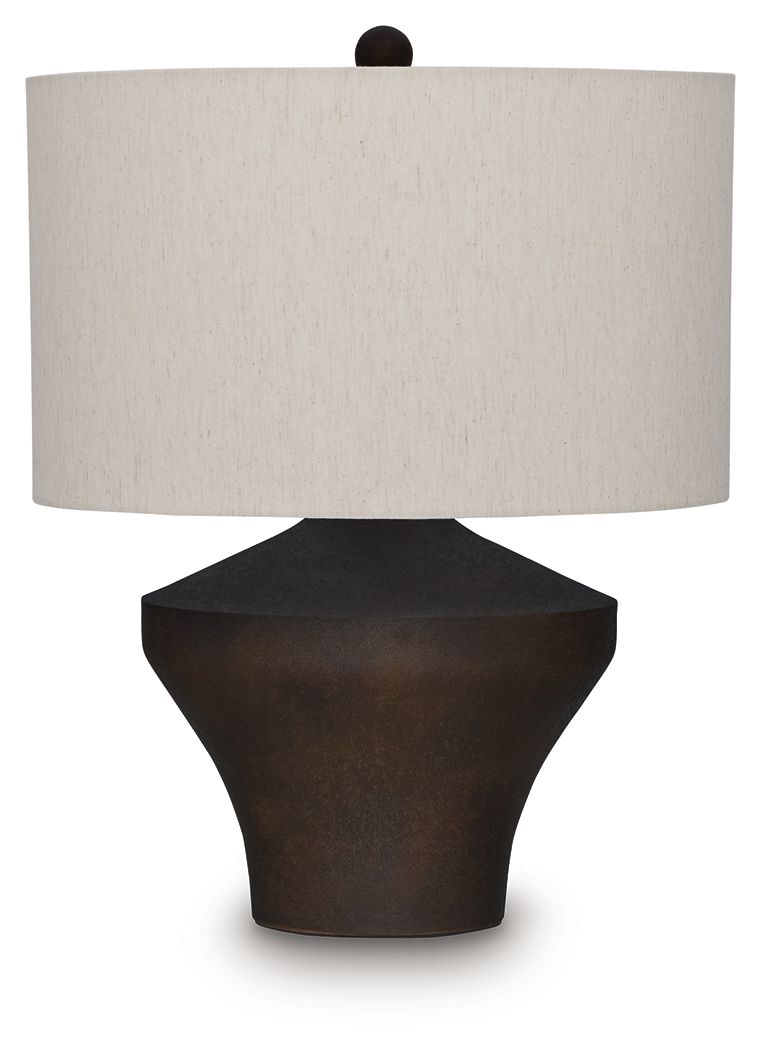 Dolanham - Metal Table Lamp - Distressed Brown - Fraser Furniture & Mattresses