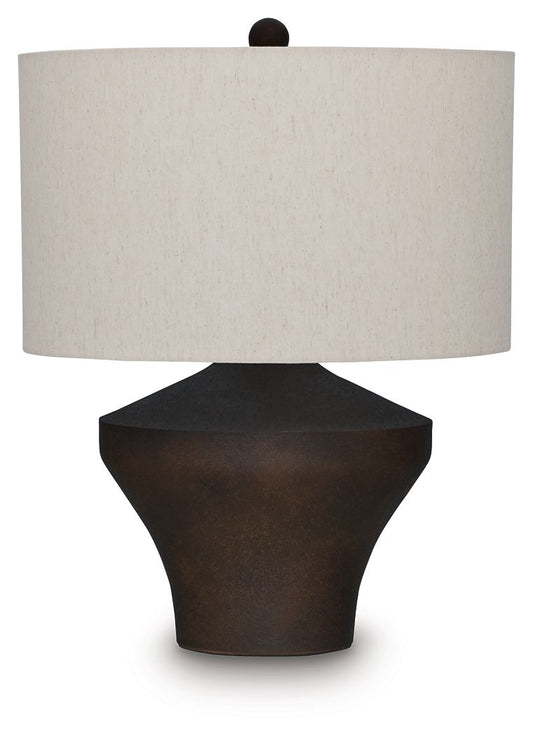Dolanham - Metal Table Lamp - Distressed Brown - Fraser Furniture & Mattresses