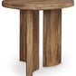 Austanny - Warm Brown - Round End Table