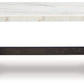 Burkhaus - White / Dark Brown - Rectangular Cocktail Table