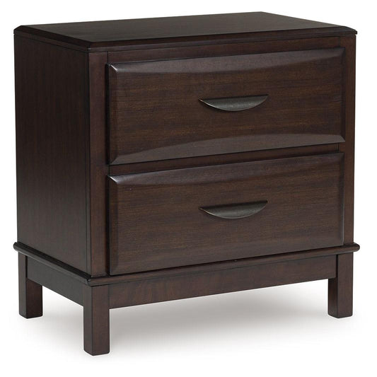 Vanmore - Dark Brown - Two Drawer Night Stand