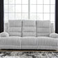 Rhines Falls - Reclining Power Sofa With Drop Down Table - Alloy