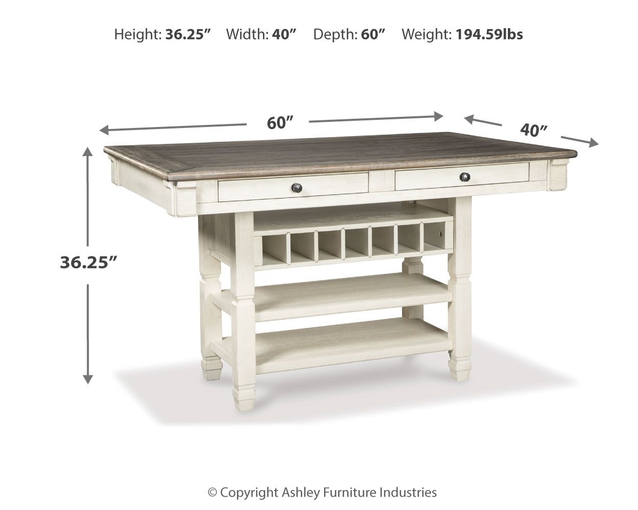 Bolanburg - Rectangular Dining Room Counter Table - Beige