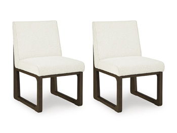 Radkin - Dining Upholstered Side Chair (Set of 2) - Off White / Brown - Fraser Furniture & Mattresses