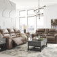Stoneland - Fossil - Reclining Sofa - Faux Leather