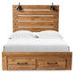Pasklyn - Brown - King Panel Storage Bed