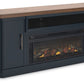 Landocken - Two-tone - 83" TV Stand With Electric Fireplace