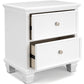 Fortman - White - Two Drawer Night Stand