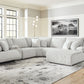 Top Tier - Alloy - 6-Piece Reclining Sectional With Raf Chaise - Fabric