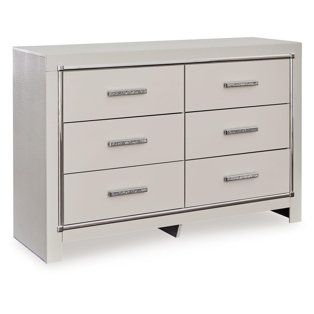 Zyniden - Silver - Six Drawer Dresser