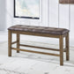 Urbinforte - Double Counter Height Upholstered Bench - Light Brown