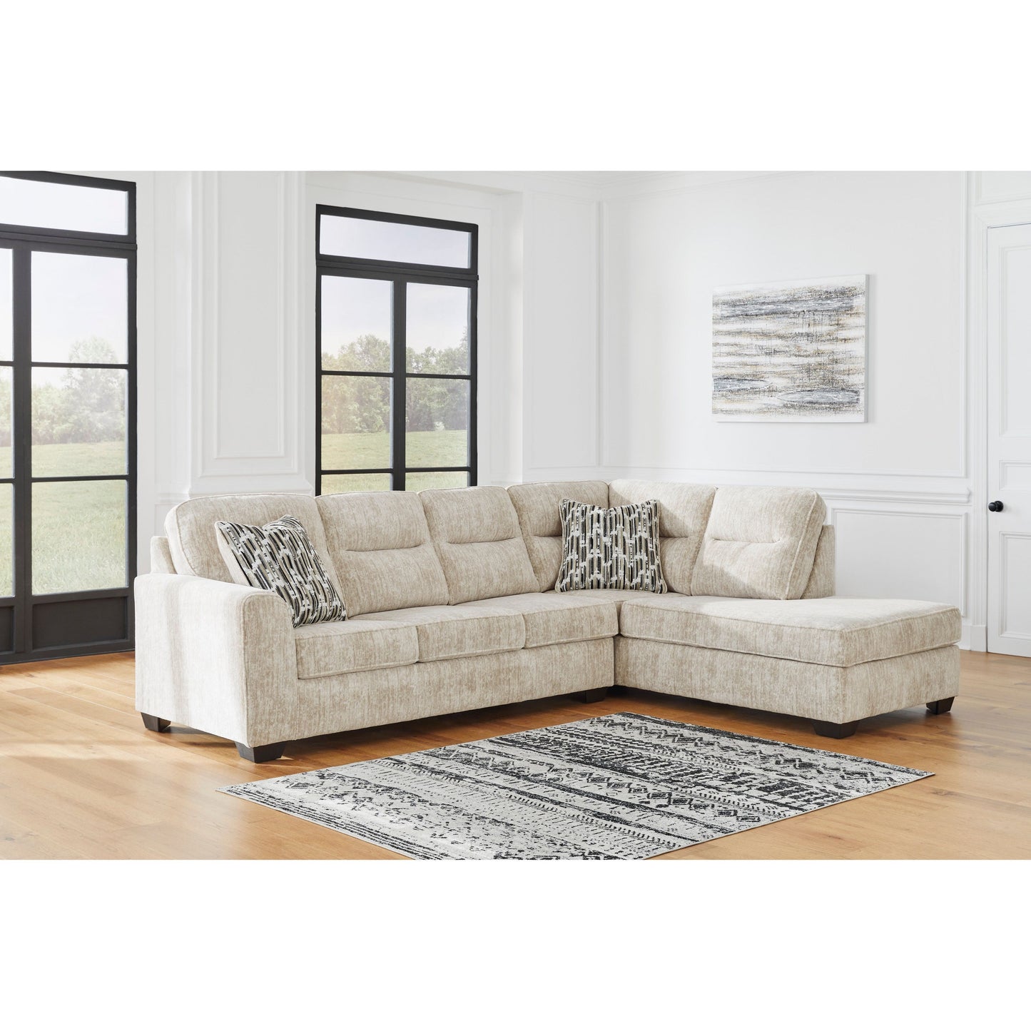 LONOKE 2 PIECE SECTIONAL WITH CHAISE - PARCHMENT