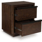 Dilenno - Dark Brown - Two Drawer Night Stand