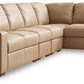 Bandon - Toffee - 4-Piece Sectional With Laf Loveseat - Leather Match