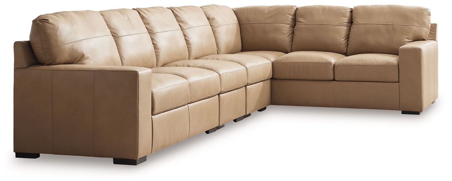 Bandon - Toffee - 4-Piece Sectional With Laf Loveseat - Leather Match