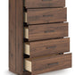 Fortlorn - Walnut Brown - Five Drawer Chest